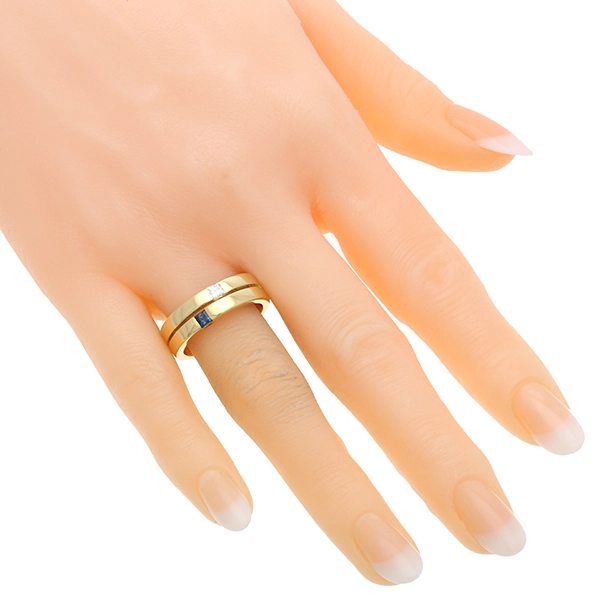 Ring, 18K, Gelbgold, Saphir, Diamant