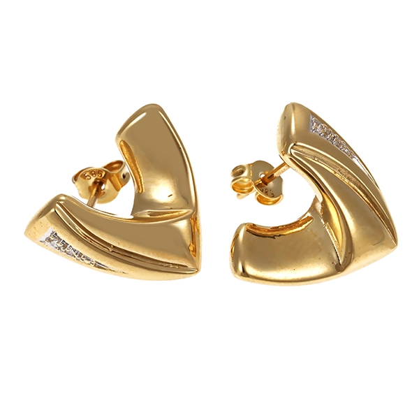 Ohrstecker, 14K, Gelbgold, Diamanten