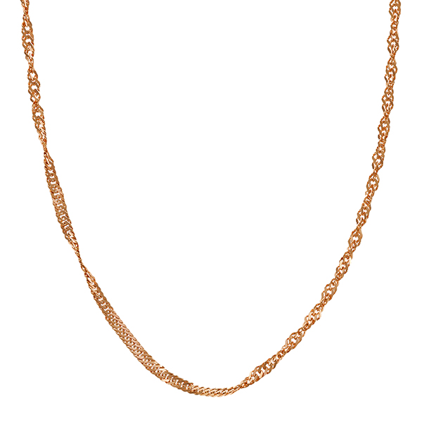 Collierkette, 14K, Rotgold, Singapur