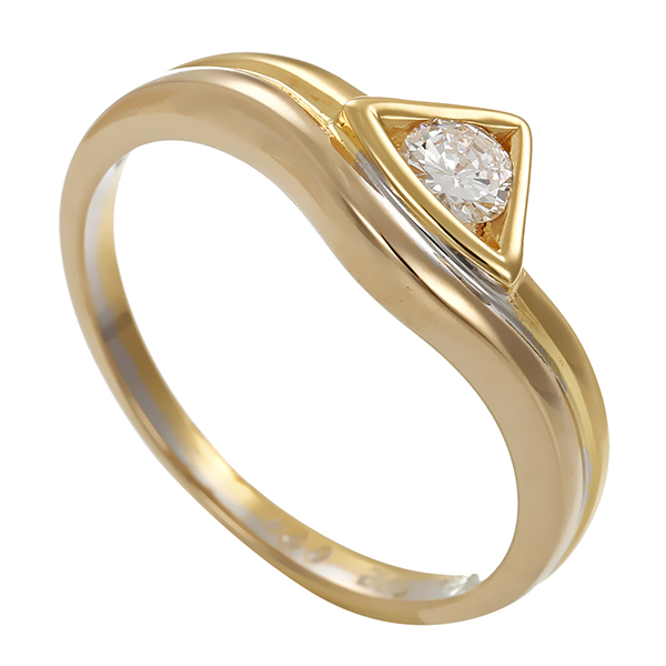 Diamantring, 14K, Gelbgold, Brillant 0,21 ct