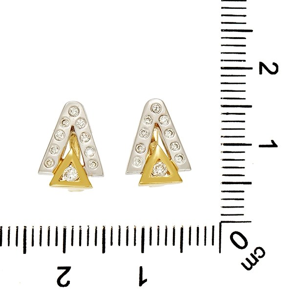 Ohrhänger, 14K, Gelb-/Weißgold, Brillanten