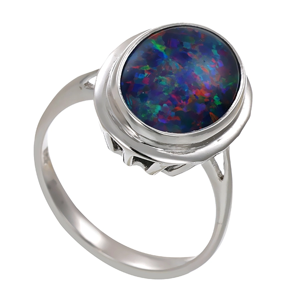 Ring, 14K, Weißgold, Opaltriplette