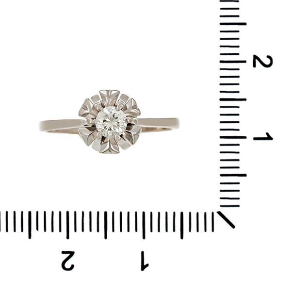 Diamantring, 14K, Weißgold, Brillant 0,20 ct