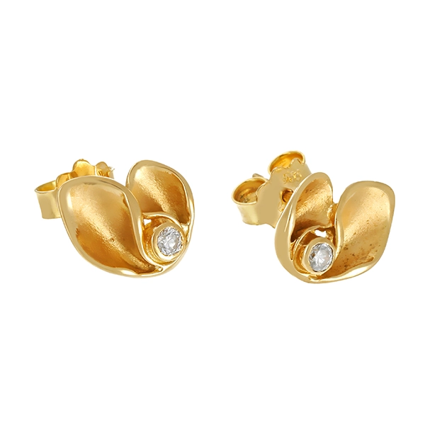 Ohrstecker, 14K, Gelbgold, Zirkonia
