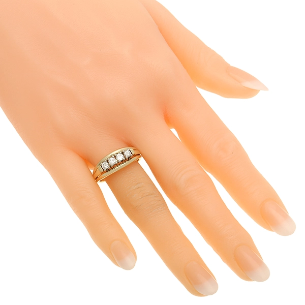 Diamantring, 14K, Gelb-/Weißgold, Brillanten 0,36 ct