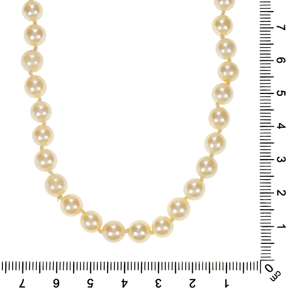 Perlenkette, 14K, Weißgold, Perlen