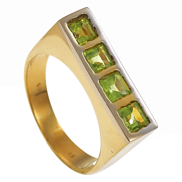 Ring, 14K, Gelbgold, Peridot
