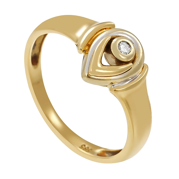 Damenring, 14K, Gelb-/Weißgold, Brillant, U58