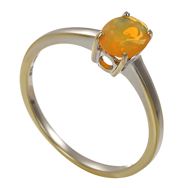 Ring, 9K, Weißgold, Opal