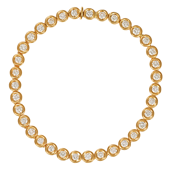 Armband, 18K, Gelb-/Weißgold, Brillanten 2,80 ct, Tennis-
