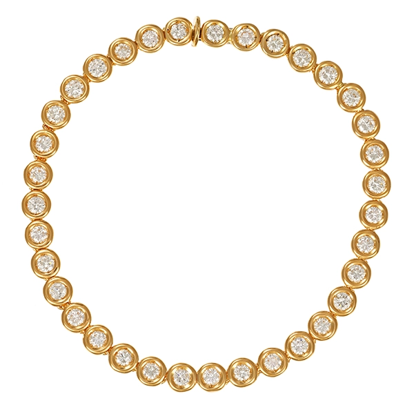 Armband, 18K, Gelb-/Weißgold, Brillanten 2,80 ct, Tennis-