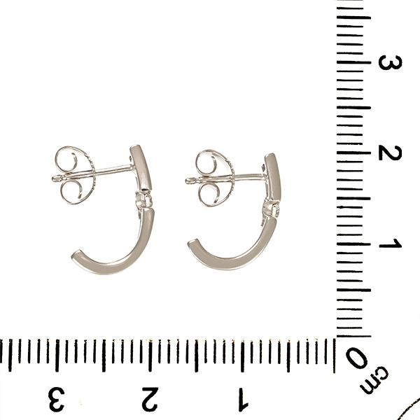 Steckcreolen, 9K, Weißgold, Brillanten