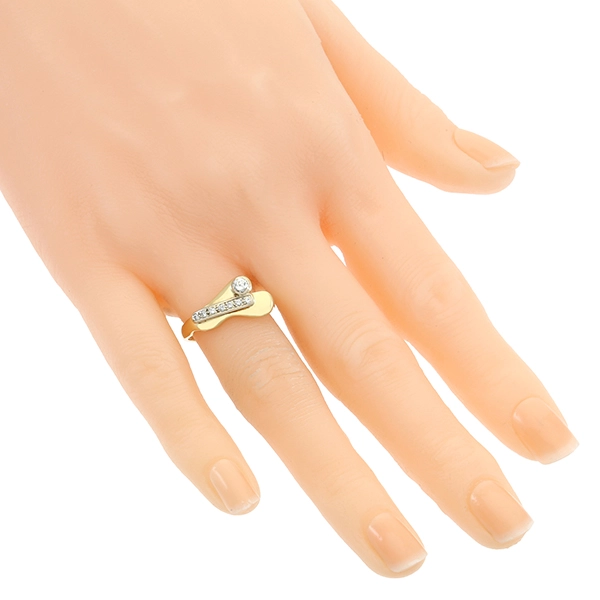 Diamantring, 18K, Gelb-/Weißgold, Brillanten 0,15 ct