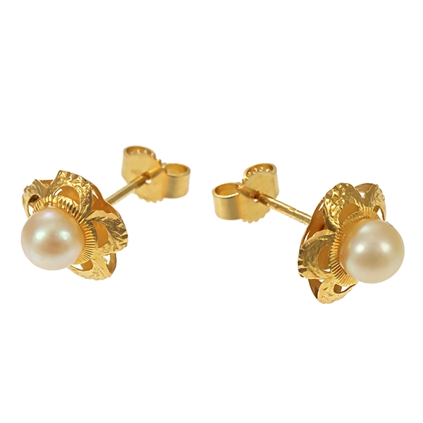 Ohrstecker, 14K, Gelbgold, Perle