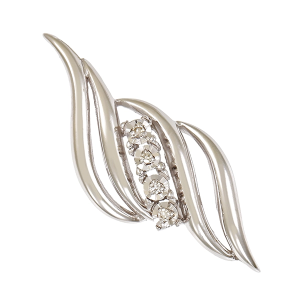 Anhänger, 8K, Weißgold, Diamanten