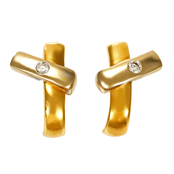 Ohrstecker, 18K, Gelb-/Weißgold, Brillant