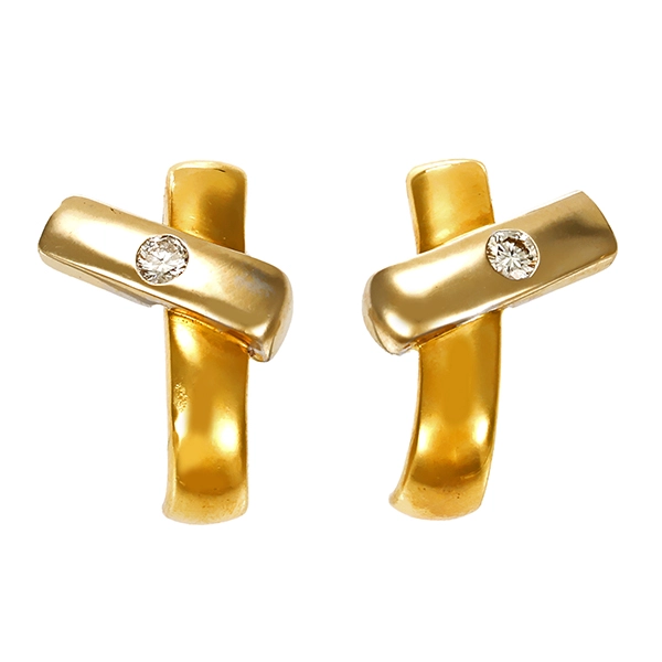 Ohrstecker, 18K, Gelb-/Weißgold, Brillant