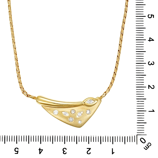 Collier, 14K, Gelbgold, Brillanten 0,20 ct