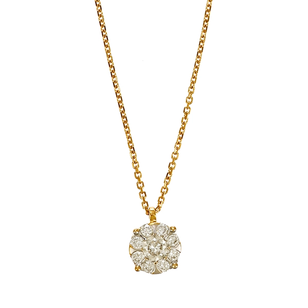 Collier, 14K, Gelbgold, Brillanten
