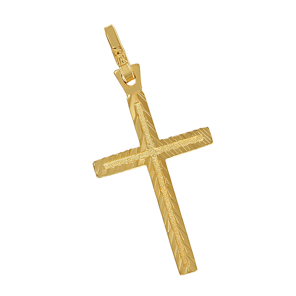 Anhänger, 14K, Gelbgold, Kreuz