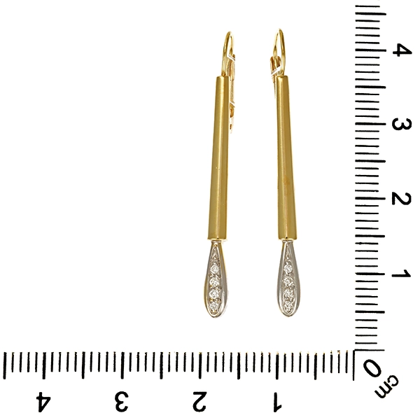 Ohrhänger, 14K, Gelb-/Weißgold, Brillanten