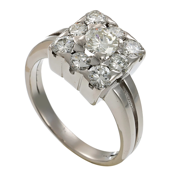 Ring, 14K, Weißgold, Brillanten zus. ca. 1,00ct