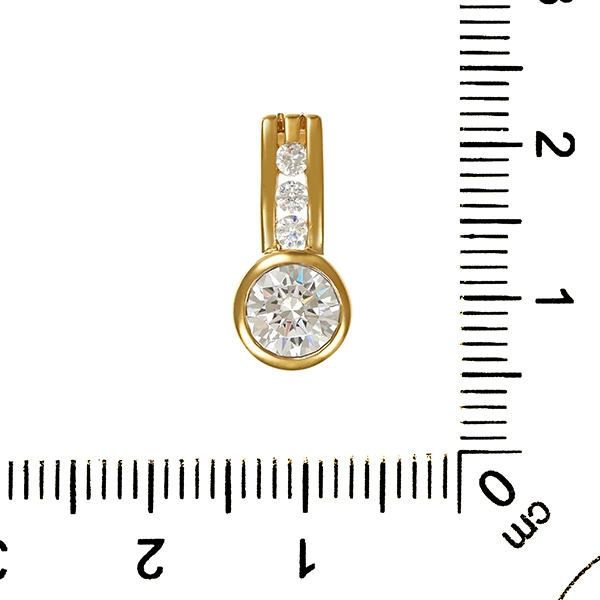 Anhänger, 8K, Gelbgold, Zirkonia