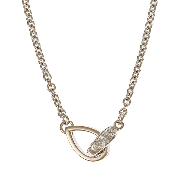 Collier, 14K, Weißgold, Brillanten