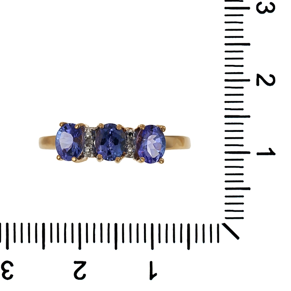 Ring, 9K, Gelbgold, Tansanit