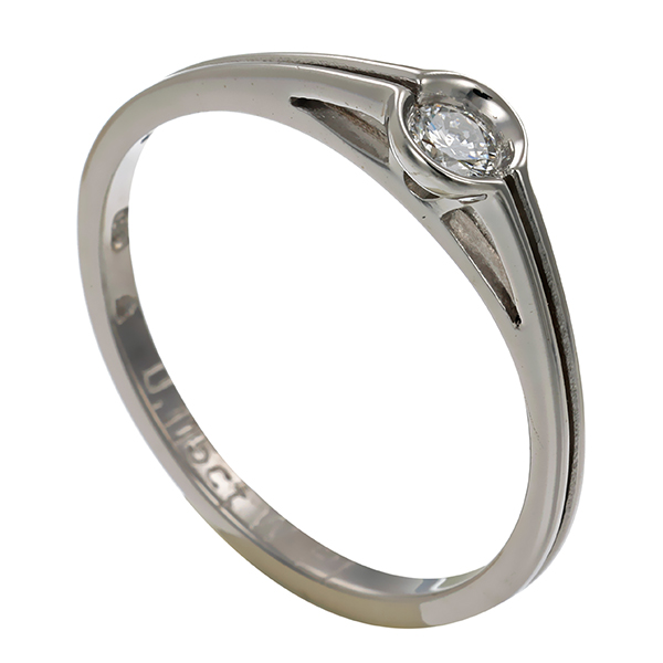 Diamantring, 14K, Weißgold, Brillant