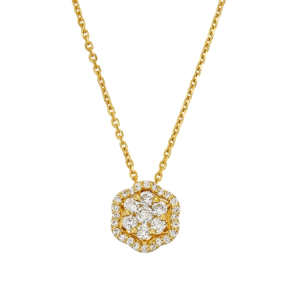 Collier, 18K, Gelbgold, Brillanten