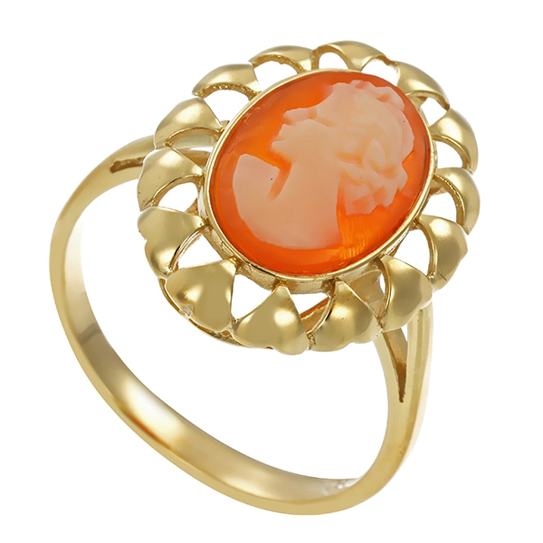 Ring, 8K, Gelbgold, Gemme