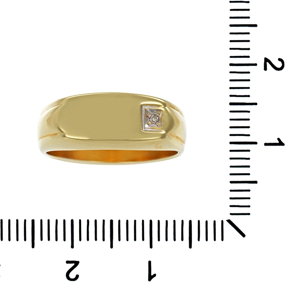 Herrenring, 14K, Gelb-/Weißgold, Diamant
