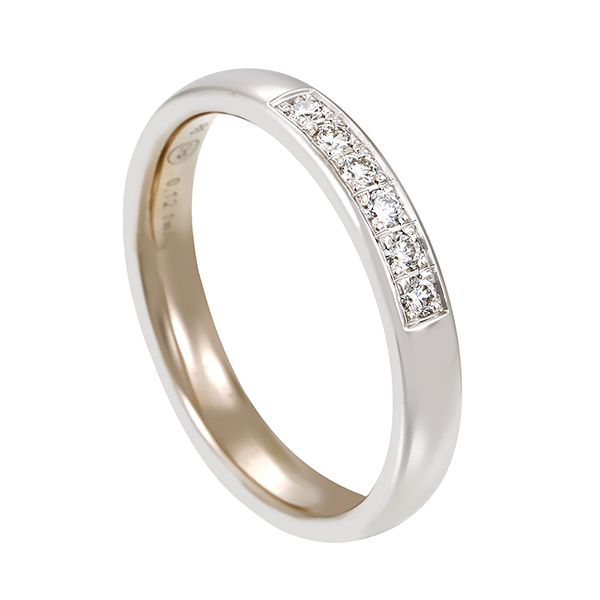 Diamantring, 14K, Weißgold, Brillanten 0,12 ct