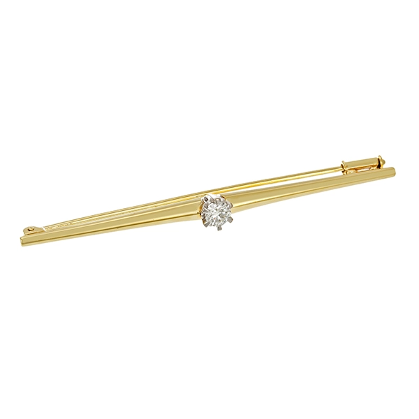 Brosche, 14K, Gelb-/Weißgold, Brillant