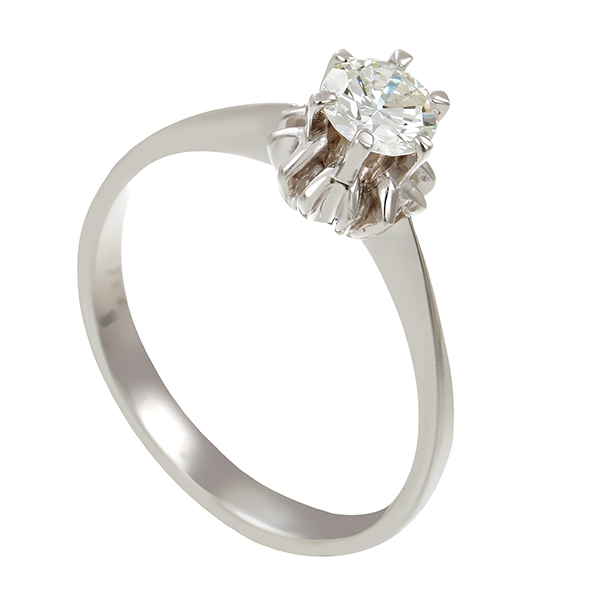 Diamantring, 18K, Weißgold, Brillant 0,45 ct