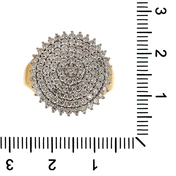 Ring, 18K, Gelb-/Weißgold, Brillanten, 1,50ct