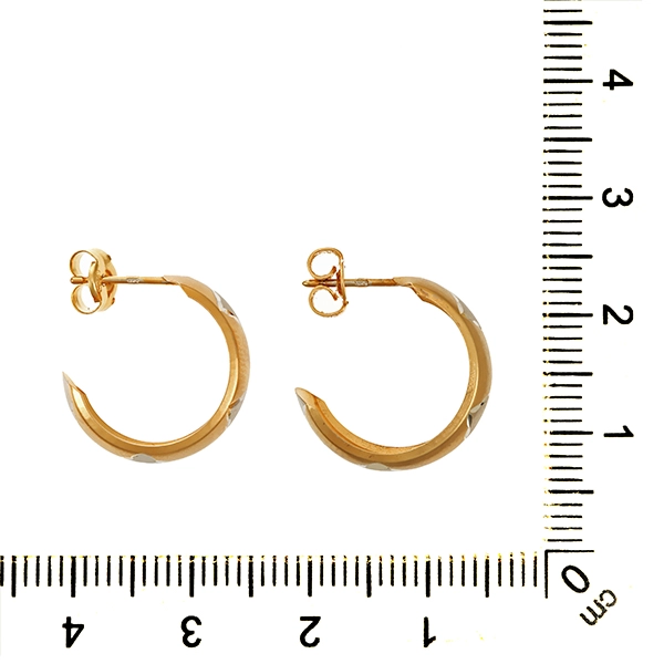 Creolen, 14K, Gelb-/Weißgold