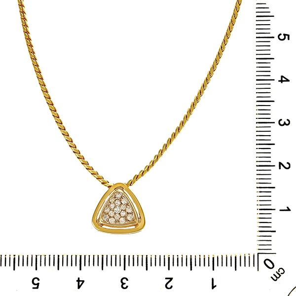 Collier, 14K, Gelb-/Weißgold, Diamanten
