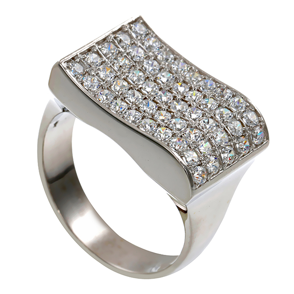 Ring, 14K, Weißgold, Zirkonia 