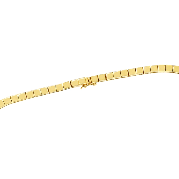 Collier, 18K, Gelbgold, Saphir, Brillant
