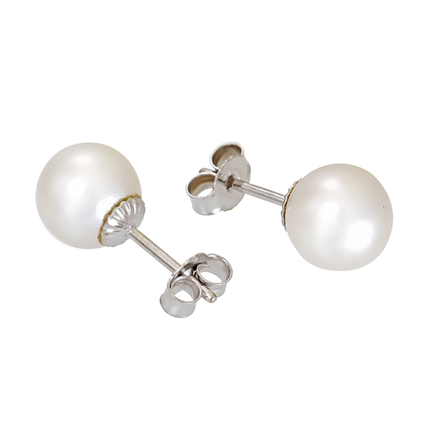 Ohrstecker, 14K, Weißgold, Zuchtperlen