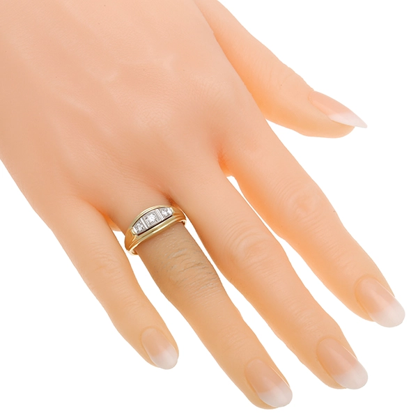 Diamantring, 14K, Gelb-/Weißgold, Brillanten 0,12 ct