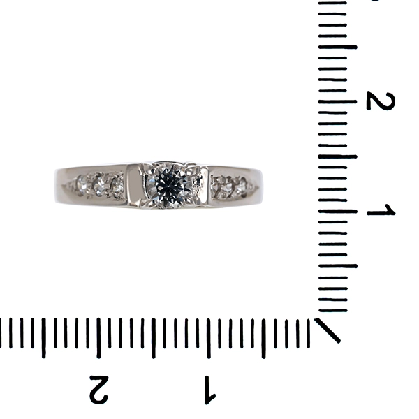 Ring, 14K, Weißgold, Zirkonia