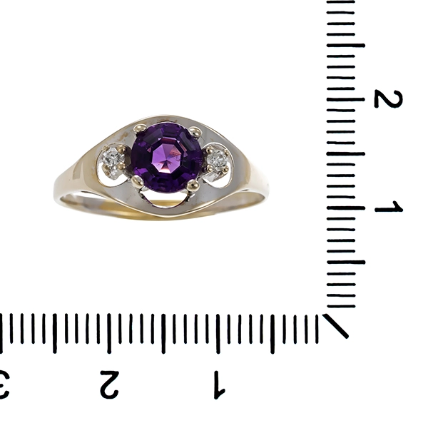 Ring, 14K, Weißgold, Amethyst, Brillanten