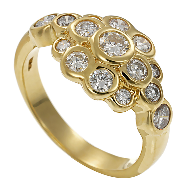 Brillantring, 14K, Gelbgold, 1,00ct