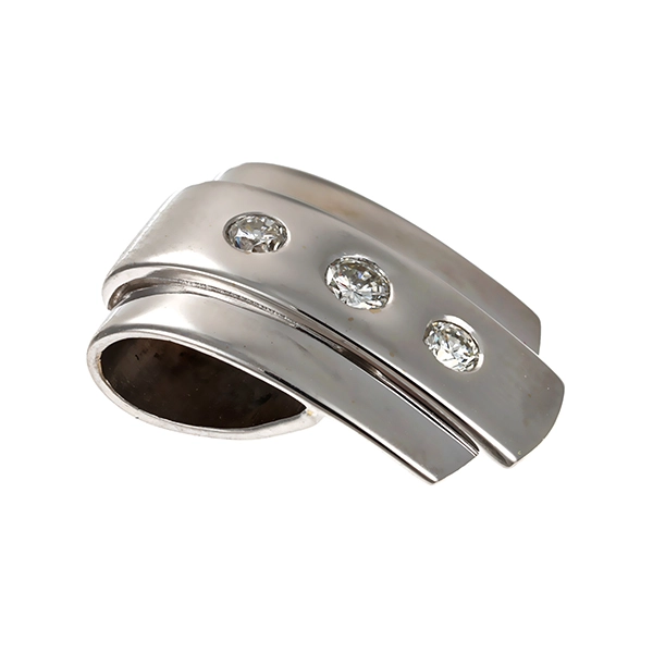 Anhänger, 14K, Weißgold, Brillanten