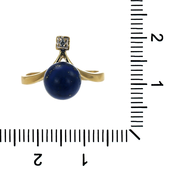 Ring, 14K, Gelbgold, Lapis, Diamant