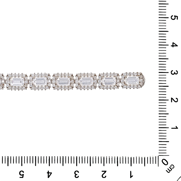 Armband, 14K, Weißgold, Zirkonia