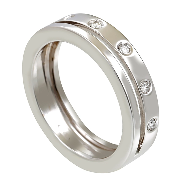 Diamantring, 18K, Weißgold, Brillant(en) 0,05 ct